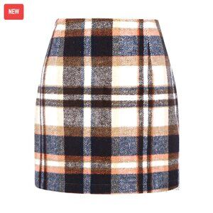 High Waist Wool Pencil Skirt Bodycon Mini Above Knee Casual Slim Fit